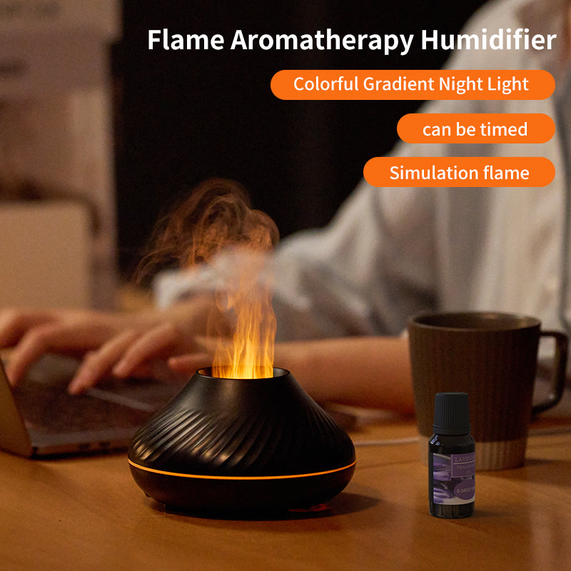 RGB Flame Aroma Diffuser – Cozy Fire Glow & Relaxing Mist