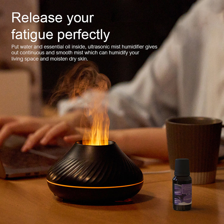 RGB Flame Aroma Diffuser – Cozy Fire Glow & Relaxing Mist